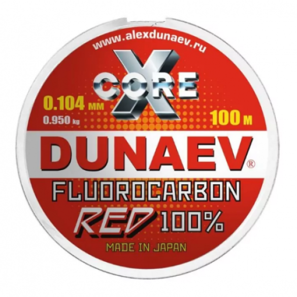 Леска Dunaev Fluorocarbon RED 0.104мм 100м