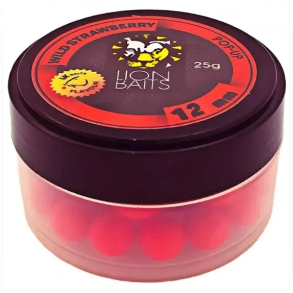Бойлы плавающие Lion Baits Pop-Up 12мм, Wild Strawberry (Дикая клубника), 25гр