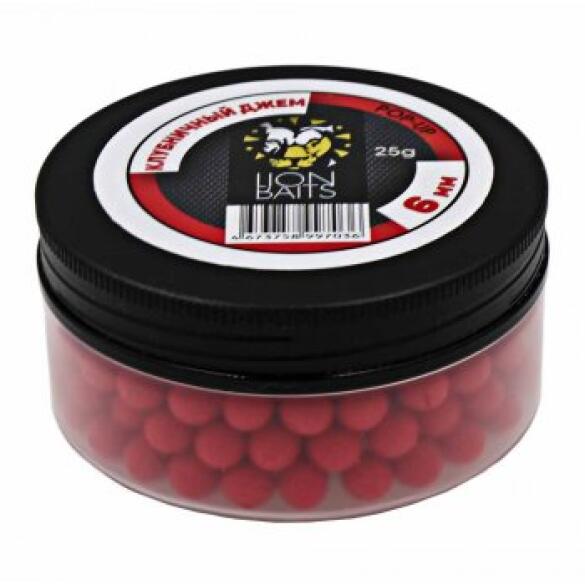 Бойлы плавающие Lion Baits Pop-Up "Клубничный джем" 6мм-25гр