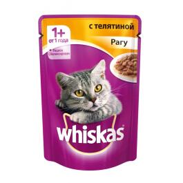 75гр Корм для кошек WHISKAS рагу с Телятиной