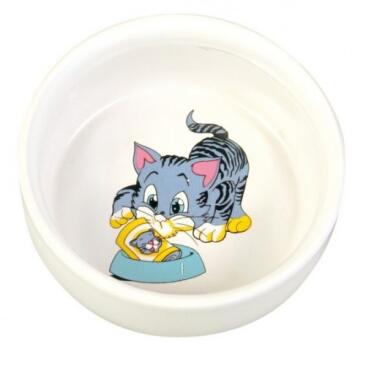 Миска TRIXIE керамическая для кошки с изображением  0,3л 11см