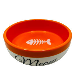 Миска керамическая "Рыбка", Оранжевая 13,4x13,4x4см, 320мл