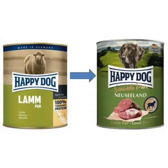 400гр Корм HAPPY DOG Sensible Pure Neuseeland для взрослых собак с ягненком