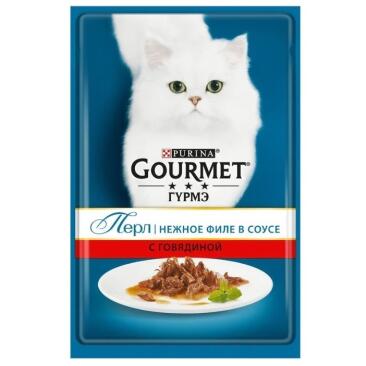 75гр Корм для кошек GOURMET Perle с Говядиной