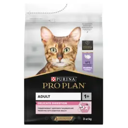85гр Корм для кошек PRO PLAN Nutrisavour, привередливые с чувствительным пищеварением с Индейкой в соусе