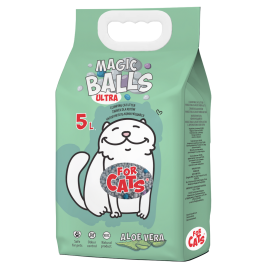 Наполнитель комкующийся FOR CATS MAGIC BALLS Ultra Алоэ Вера, 5л