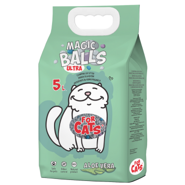 Наполнитель комкующийся FOR CATS MAGIC BALLS Ultra Алоэ Вера, 5л