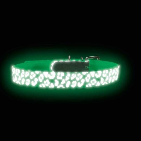 Ошейник HUNTER Collar Convenience Refl Glow 40/S, Леопард