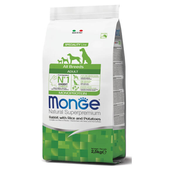 Корм в развес Monge Dog SP Monoprotein Adult Rabbit/Rice для взрослых собак всех пород с Кроликом и рисом, 1кг
