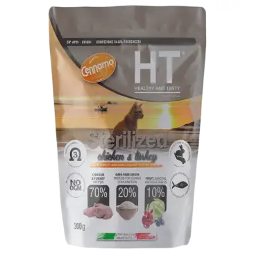 0,3кг Корм Cennamo HTC Sterilized CHICKEN/TURKEY для стерилизованных кошек с Курицей и Индейкой