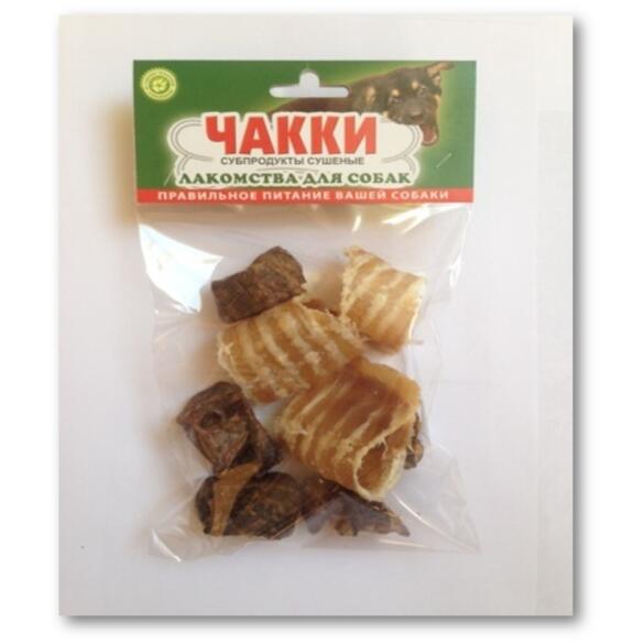 Лакомство Чакки Микс (легкое+трахея) говяжьи для собак, 50г