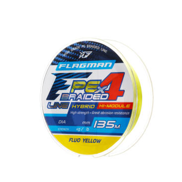 Плетеный шнур FLAGMAN PE Hybrid F4 0,14 мм 135м, FluoYellow 7.7кг/17lb