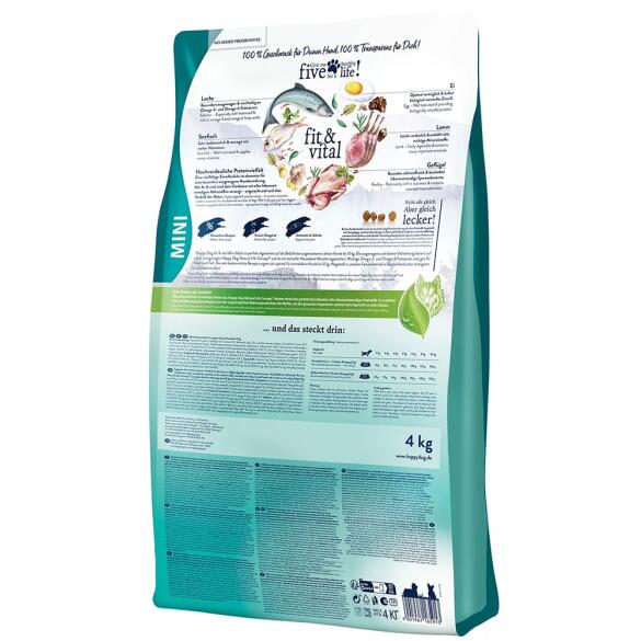 0,8кг Корм Happy Dog "Mini Adult fit & vital" для взрослых собак весом до 10 кг