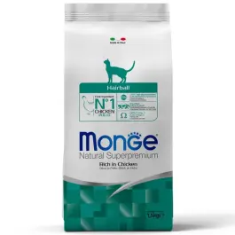 Корм в развес Monge Cat Hairball для взрослых кошек, для выведения шерсти из ЖКТ с Курицей, 1 кг
