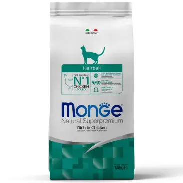 Корм в развес Monge Cat Hairball для взрослых кошек, для выведения шерсти из ЖКТ с Курицей, 1 кг