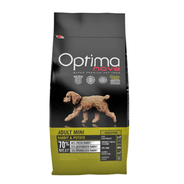 Корм Optima Nova Adult Digestive Mini 8кг Кролик с картофелем для взрослых собак мелких пород