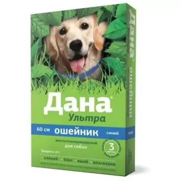 Ошейник Дана Ультра Apicenna от блохи клещей для собак (синий), 60см