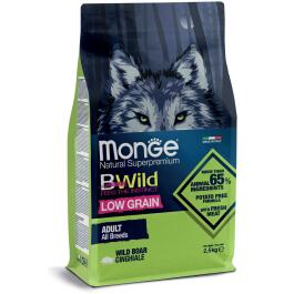 12кг Корм Monge Dog BWild Low Grain Adult Wild Boar низкозерновой для взрослых собак всех пород с мясом Дикого Кабана