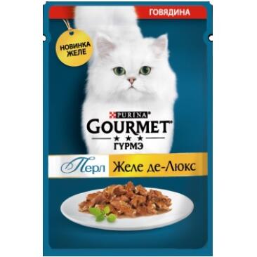 75гр Корм для кошек GOURMET Perle де-люкс желе с Говядиной