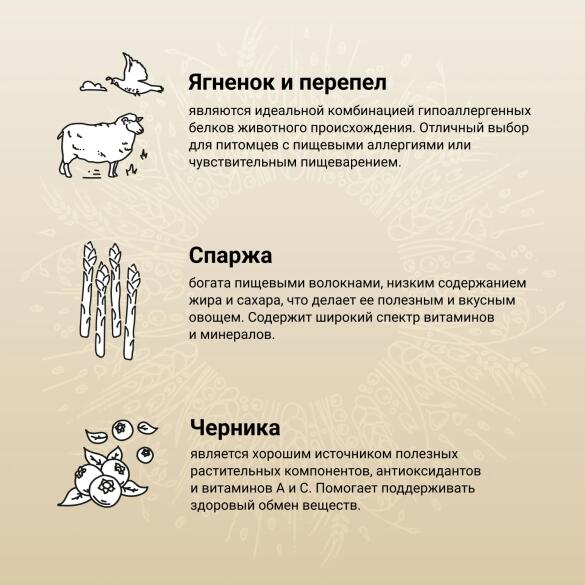2кг Корм Craftia Natura Adult Mini для взрослых собак миниатюрных и мелких пород из ягненка с перепелкой