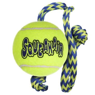 Игрушка KONG Toy Dog SqueakAir Ball для собак мяч с веревкой и пищалкой, 6см