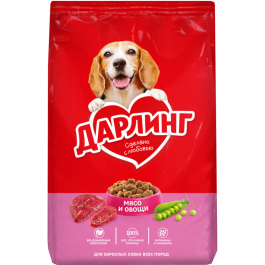 2кг Корм DARLING для собак, Мясо с овощами