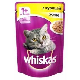 75гр Корм для кошек WHISKAS желе с Курицей