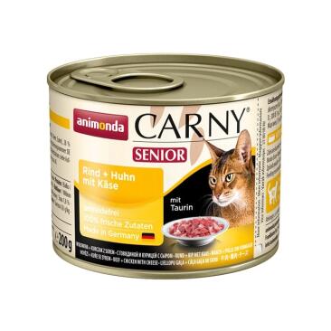 200гр Консервы Animonda Carny Senior для пожилых кошек с Говядиной, курицей и сыром