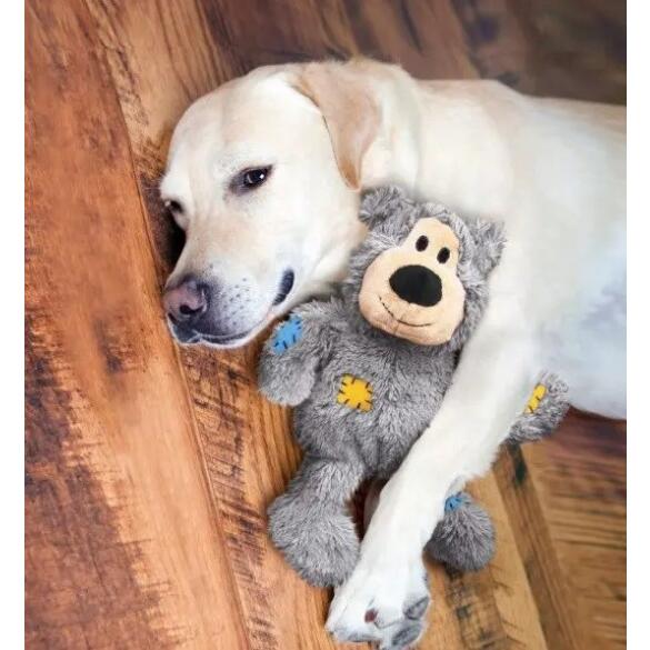 Игрушка KONG Toy Dog Wild Knots Bear  для собак с пищалкой и канатом внутри, M/L