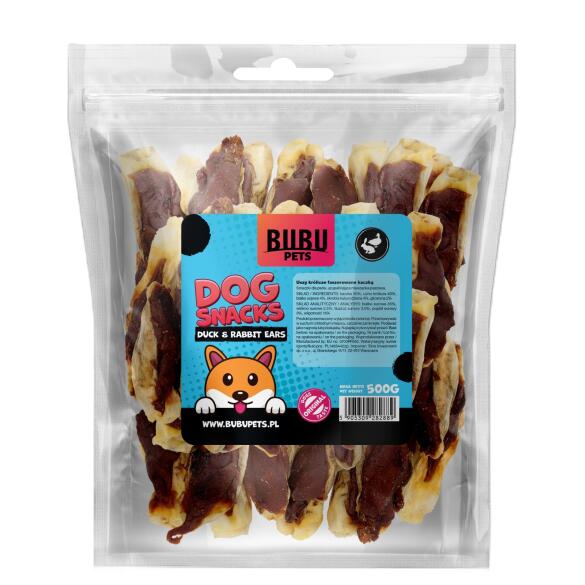 Лакомство в развес BUBU PETS для собак Ушки кролика, фаршированные уткой, 1кг