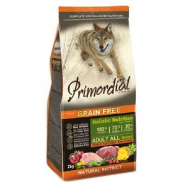 12кг Корм Primordial Holistic Grain-Free Dog Adult Deer & Turkey для взрослых собак всех пород с Олениной и индейкой
