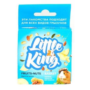40-45гр Лакомство Little King для грызунов, фруктово-ореховая корзинка
