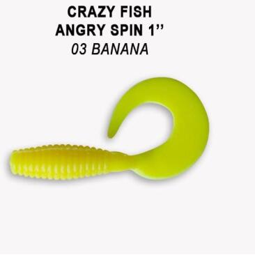 Резина Crazy Fish Angry Spin 1'' №03, Кальмар, 8шт