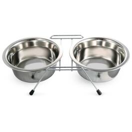Миска Triol металлическая на подставке, 2шт 0,20л