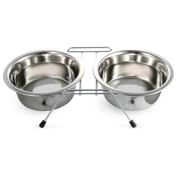 Миска Triol металлическая на подставке, 2шт 0,20л
