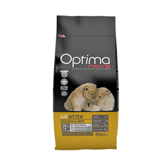 0,4кг Корм Optima Nova Cat Kitten для котят Курица с рисом