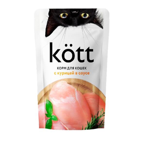 75гр Корм для кошек ТМ "Kott" 75гр  с Курицей в соусе