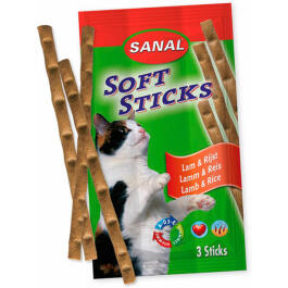 3шт Лакомство SANAL для кошек Палочки Ягненок и Рис