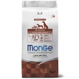 2,5кг Корм Monge Dog Monoprotein Puppy&Junior Lamb/Rice для щенков всех пород c Ягненком и рисом