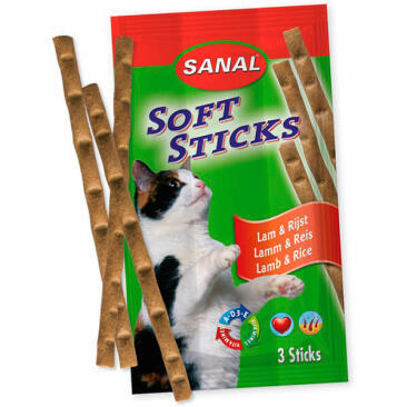 3шт Лакомство SANAL для кошек Палочки Ягненок и Рис