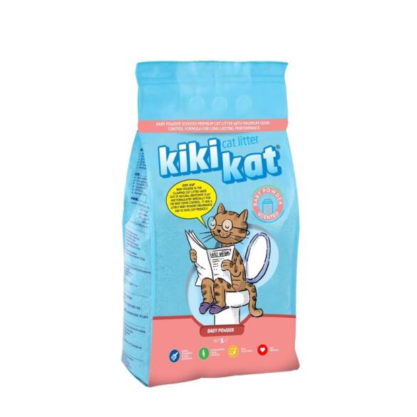 Наполнитель KiKiKat комкующийся, Детская присыпка 5л