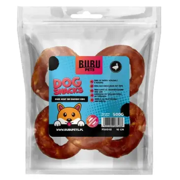 Лакомство в развес BUBU PETS Мясо утки на сыромятных кольцах 10см, 1кг