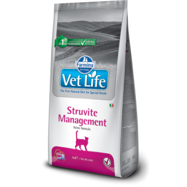 2кг Корм Farmina Vet Life Cat Struvite Management диета для взрослых кошек и котов при рецидивах мочекаменной болезни струвитного типа