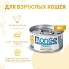 80гр Консервы Monge Cat Monoprotein беззерновые для взрослых кошек "Мясные Хлопья" из мяса Курицы