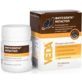 Фитоэлита Метастоп Veda таблетки для подавления метастазирования для собак и кошек, 50таб