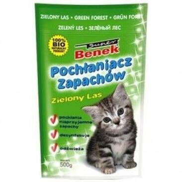 450гр Поглотитель запаха Super Benek для кошек Зеленый лес