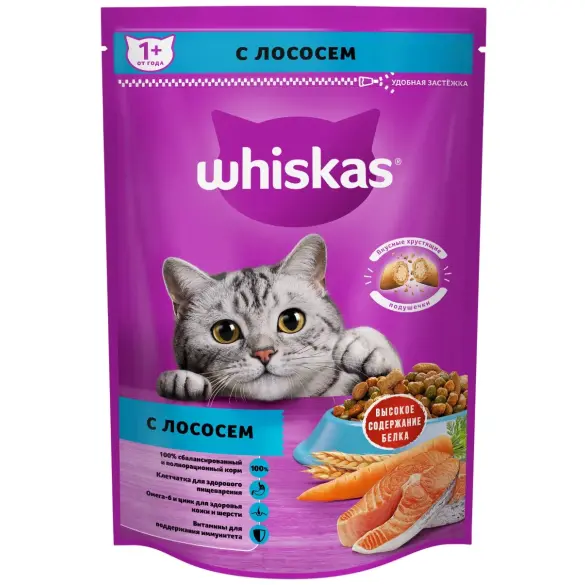 350гр Корм WHISKAS для кошек паштет Лосось