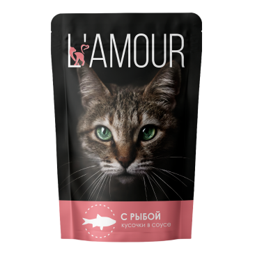 75гр Корм L'AMOUR для кошек Рыба в соусе