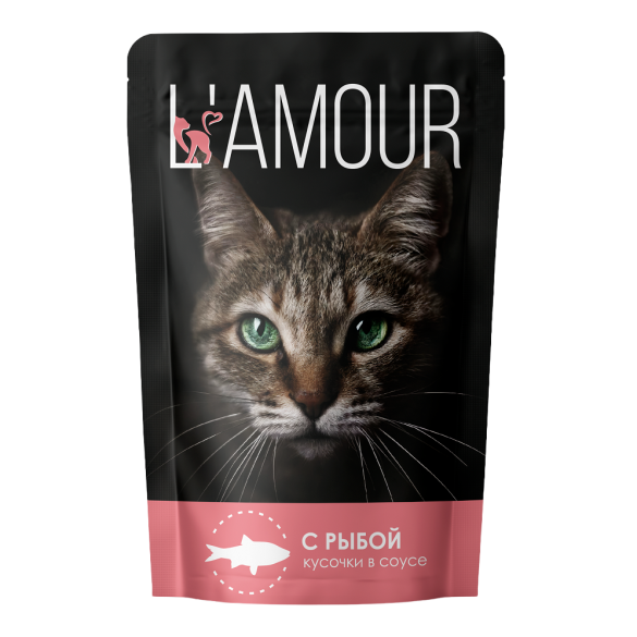 75гр Корм L'AMOUR для кошек Рыба в соусе