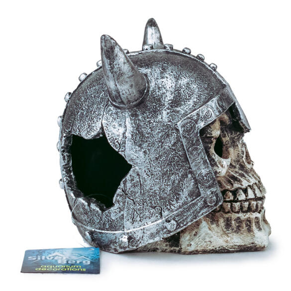 Декорация для аквариума Silver Berg Череп в шлеме 13,5*13*13,5cм, №726